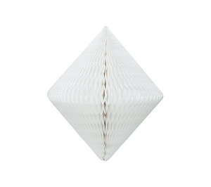 Losango Colmeia de Papel Tamanho P 25cm - Branco 1Un
