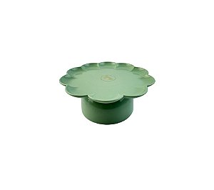 Bandeja Flower G flor com pé 1un Verde Menta Só Boleiras