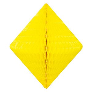 Losango Colmeia de Papel Tamanho P 25cm - Amarelo Canario 1un