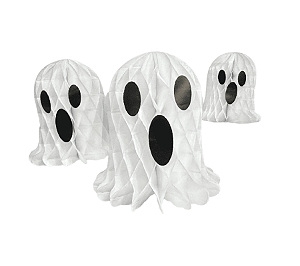 Enfeite de Papel Fantasminha Halloween 3Un