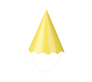 Chápeuzinho Papel Aniversário Amarelo Liso 8Un
