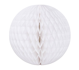 Globo Colmeia de papel tamanho GG 35cm -Branco 1Un