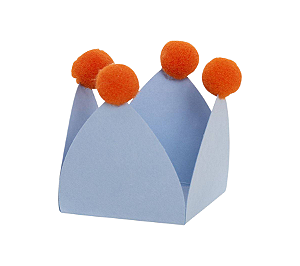 Forminha de doce Pompom (10und) - Azul Céu e Laranja