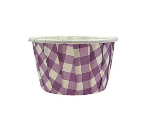 Forminhas para Cupcake Plissadas Xadrez Vichy Lilas 20Un