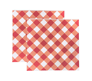 Guardanapo de Papel Xadrez Vichy Vermelho 33x32cm 20Un