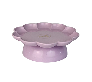 Bandeja Flower com pé 1un Lilás Brilhante Flor Só Boleiras