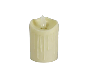 Vela Eletronica Branca Jantar de Natal Mesa Posta 5,5cm 1Un