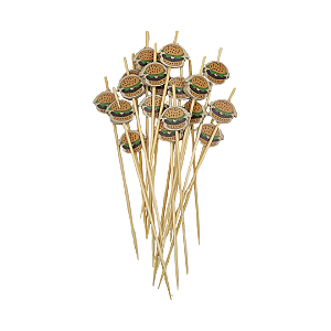 Palito de Bambu Petiscos Hamburguer Lanche 12cm 50Un