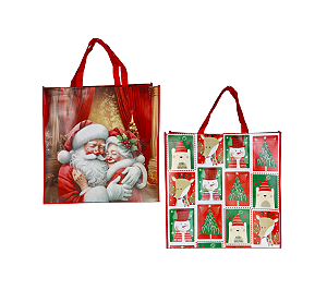 Sacola Retornavel TNT Papai Noel Natal 45x20cm 1Un