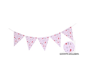 Bandeirolas de Papel Estampa Cogumelos 10 Bandeirinhas