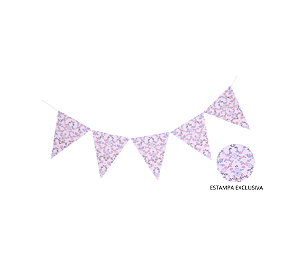 Bandeirolas de Papel Floral Liberty 10 Bandeirinhas