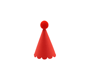 Mini Chapeuzinho Pompom Color Vermelho 10Un