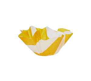 Forminha Para Doces em Papel Vegetal - Listra Amarelo Queimado 10Un