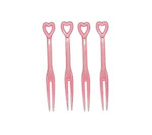 Enfeite Decorativo Garfinho Petiscos Coração Rosa 20Un