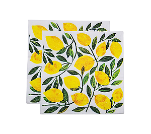 Guardanapo Folha Dupla Premium Decoupage Limão Siciliano 33cm 20Un