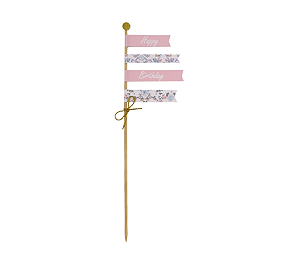 Topo Para Bolo Hapy Birthday Floral Liberty 1Un