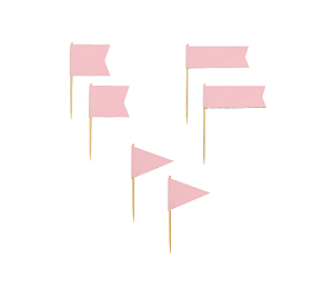 Toppers P/ Doces e Cupcakes Color Rosa Candy 6Un