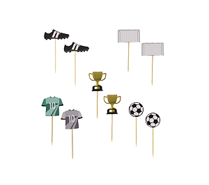 Toppers Para Doces e Cupcakes Futebol 10Un