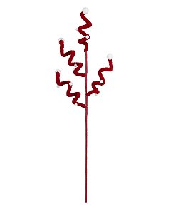 Galho Decorativo Natalino Espiral Vermelho Natal 1UN