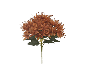 Enfeite Decorativo Flor Mini Lirio Laranja Outono 32cm 1Un