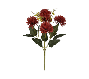 Flor Artificial Decorativa Crisantemo Vermelho Outono 30cm 1Un