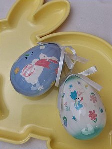 Enfeite Decorativo Ovos Páscoa Coelhinho Florzinhas 2Un