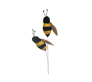 Enfeite Decorativo Pick Abelha 2 Abelhinhas 30cm 1Un