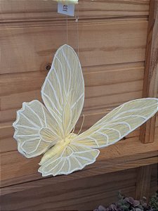 Enfeite Decorativo Pendente de Papel Borboleta Amarelo Claro 1Un