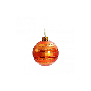Bola Decorativa Arvore de Natal Quadriculada Cobre 6cm C/4un