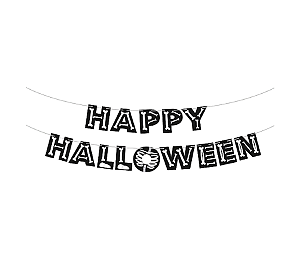 Faixa Decorativa Happy Halloween Travessuras Esqueleto 1Un