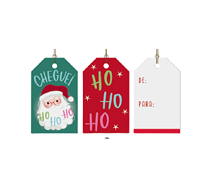 Tags Para Presentes Natal Noel Chegou 5x8cm 12UN