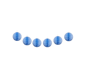 Guirlanda Mini Globo Colmeia De Papel 8cmAzul Céu 6Un
