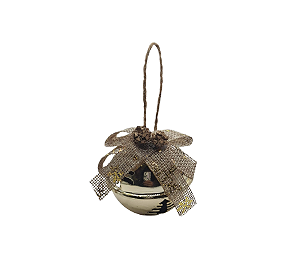Enfeite Decorativo Pendente Natal Sino Dourado 6cm 1Un