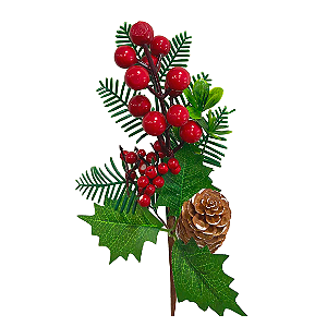 Galho Decorativo Berry 30Cm Enfeite Natal 1Un