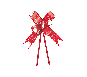 Laço Pronto Presentes do Noel Vermelho Natal 22mm 10Un
