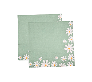 Guardanapo Papel Margarida Verde Menta 32,5x32,5cm 20Un