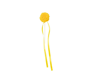Topo de Bolo Pompom Fitilhos - Amarelo Quindim