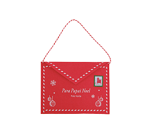 Bolsinha Feltro Carta Para o Papai Noel Vermelho Natal 1Un