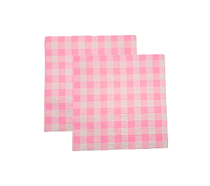 Guardanapo Papal Folha Dupla Xadrez Rosa 33x33cm 20Un