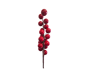 Galho Decorativo Natalino Berry Bolas Vermelho 1Un