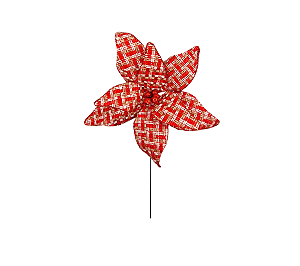 Galho Decoração Natal Poinsetia Vermelho 1Un