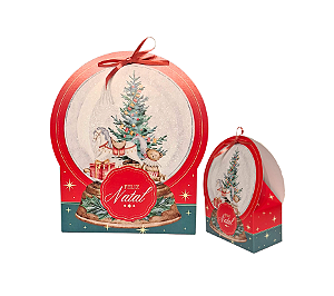 Caixa Presente Globo de Neve Tradição de Natal 10Un