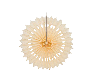 Enfeite Decorativo Leque de Papel Baunilha 1Un