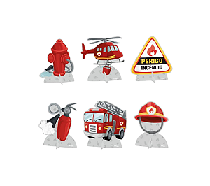 Decoração de Mesa Festa Bombeiros 6Un