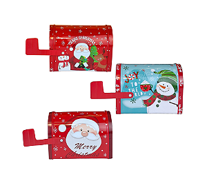 Lata Metal Caixa Postal Merry Christmas Decoração Natal 1Un