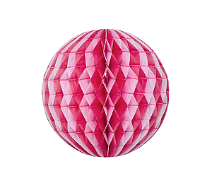 Globo Colmeia de papel tamanho G 24cm - Vermelho e Rosa 1Un