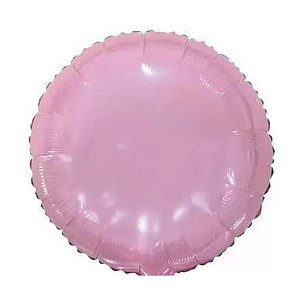 Balão Metalizado Redondo 9" 23cm - Rosa Bebê