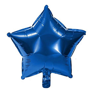 Balão Metalizado Estrela 9" 23cm - Azul Marinho