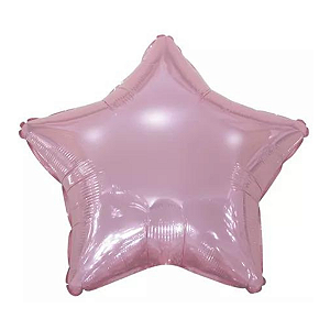 Balão Metalizado Estrela 9" 23cm - Rosa Bebê