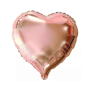 Balão Metalizado Coração 9" 23cm - Rose Gold